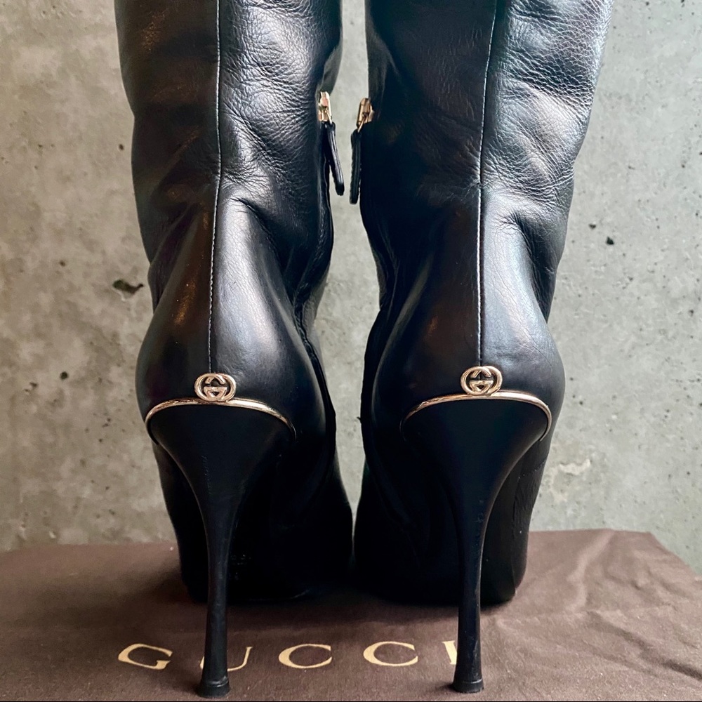 Gucci Darwin Nero Tall Leather Boots - Picture 4 of 10